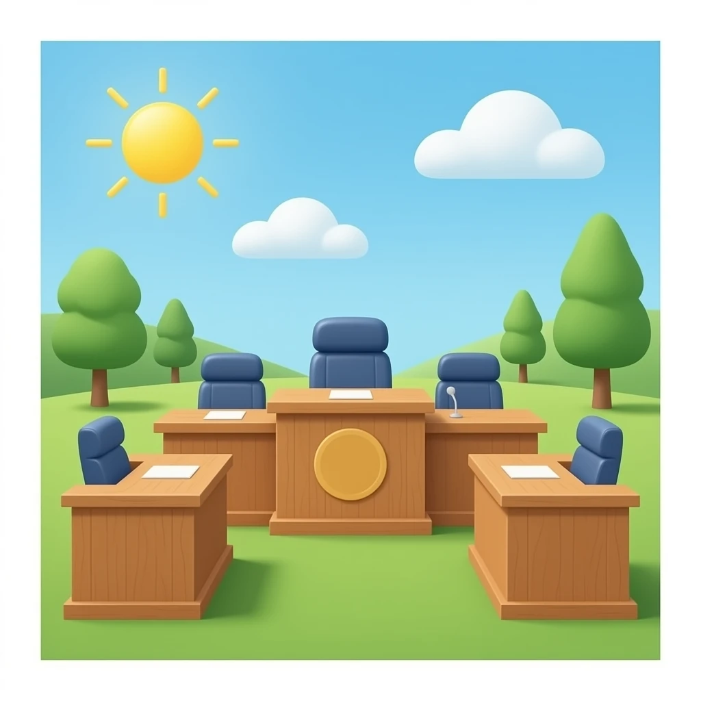 Courtroom with light ash wood emoji
