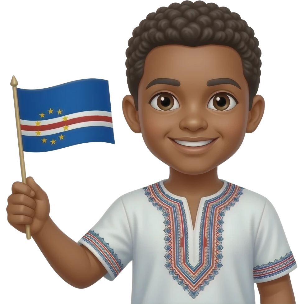 capeverdean boy with capeverdean flag emoji