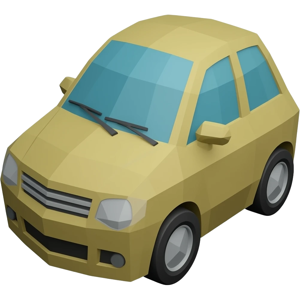 3d low poly car emoji