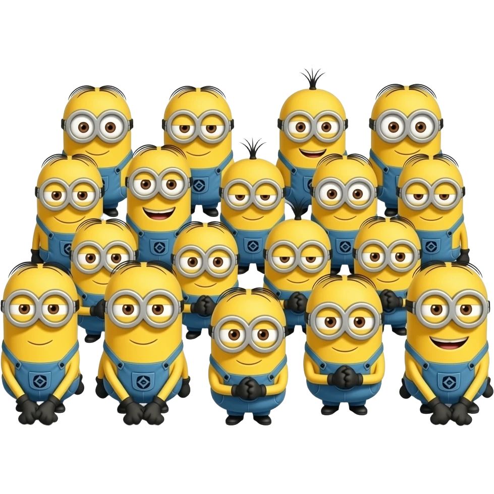 A crowd of minions on their knees bowing with the text All Hail DiDi emoji