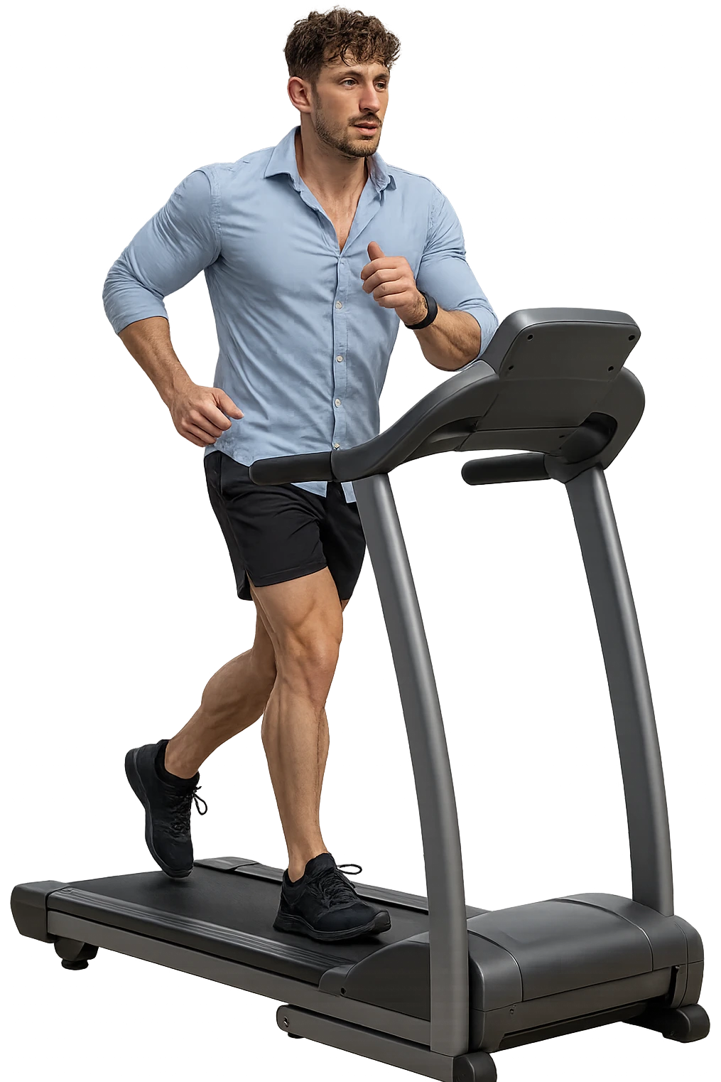 Uomo che sta facendo cardio correndo sul tapis roulant emoji