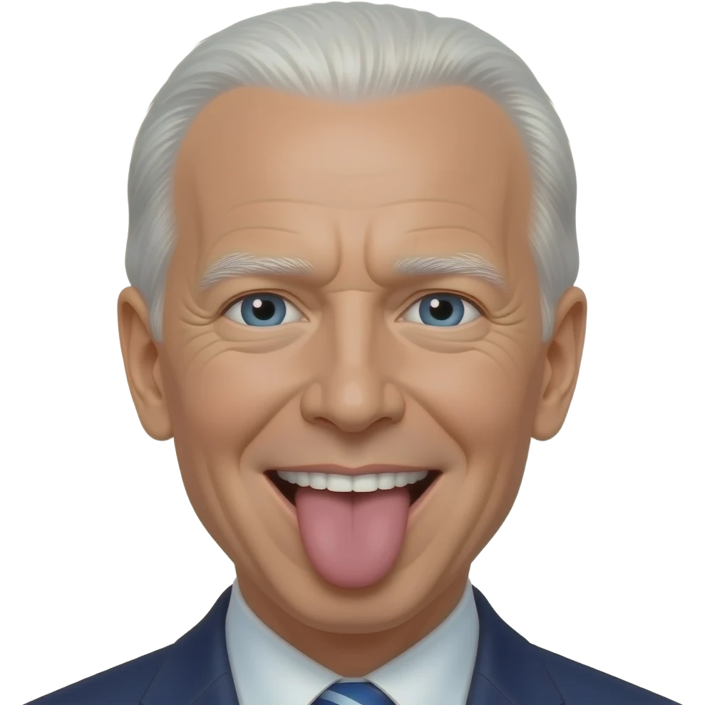 joe biden his tongue emoji