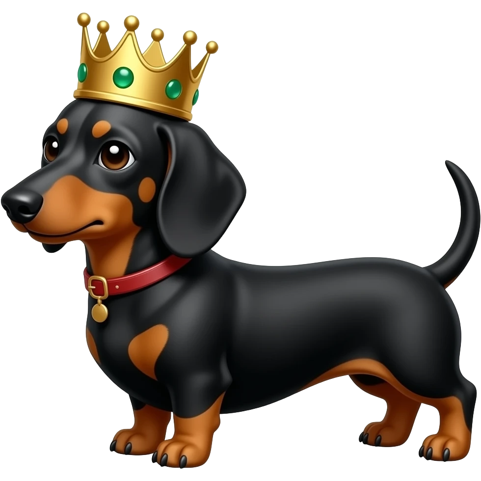 Dachshund  wearing a crown emoji