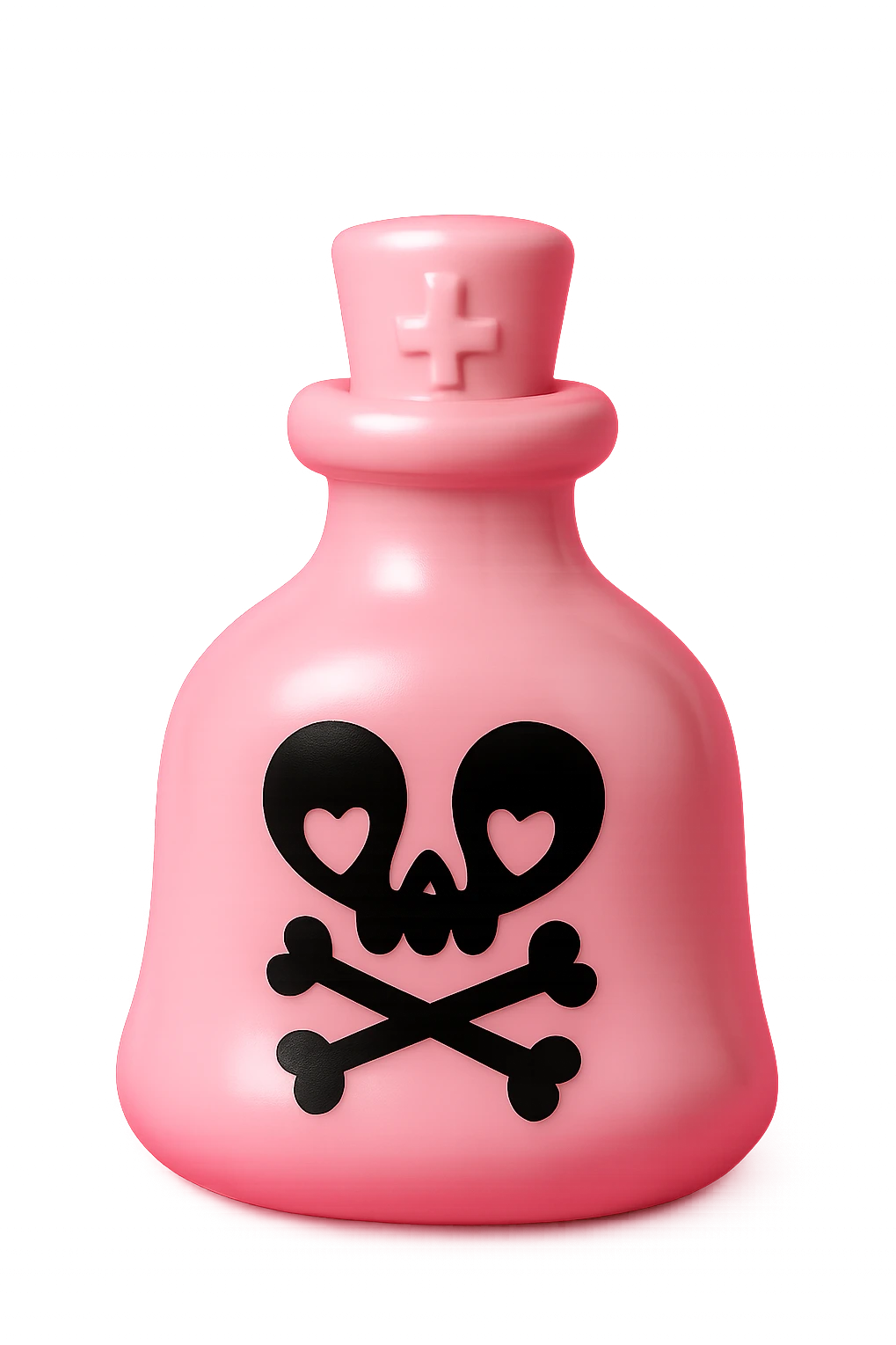 pink goth potion bottle, collectible and gothic emoji