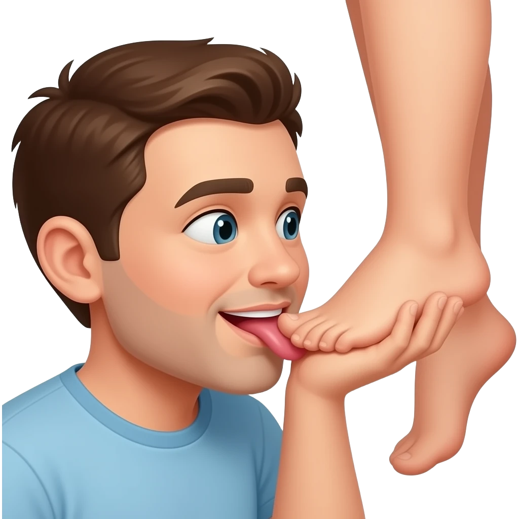 Homme lèche le plat du pied de femme emoji
