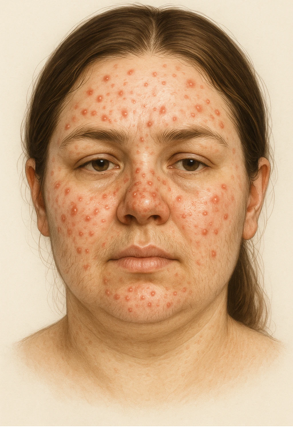 Acne gonfiore e peli per pcos donna immagine reale emoji