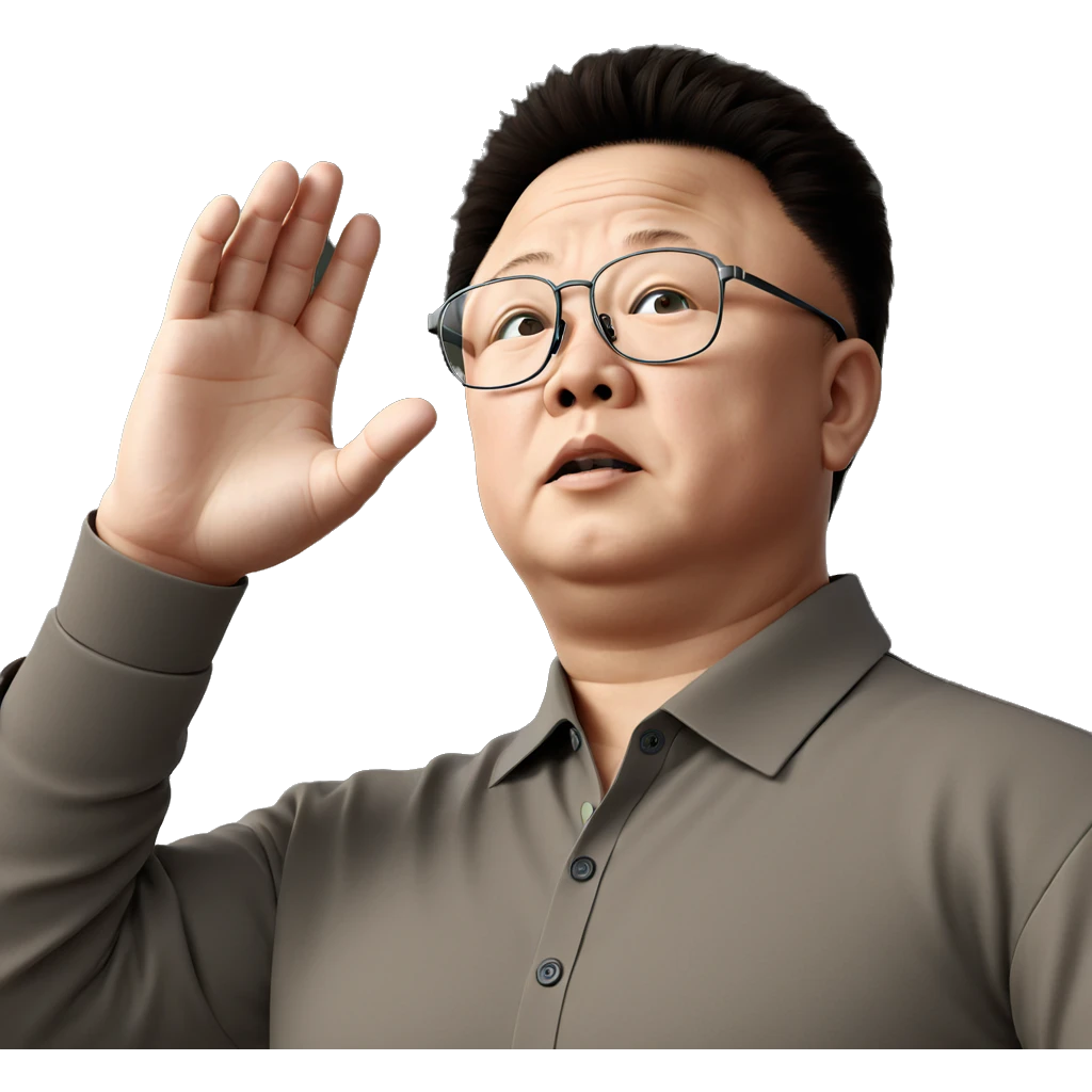 boy with glasses hand raised emoji