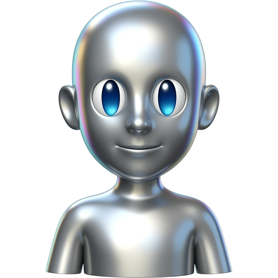 Single chrome 3D character "]" centered on transparent background, sleek polished mirror metal, sharp elegant edges, subtle chromatic aberration on edges, RGB color fringing, no background, isolated object, sticker style, square format 1:1, brutalist Y2K chrome aesthetic emoji