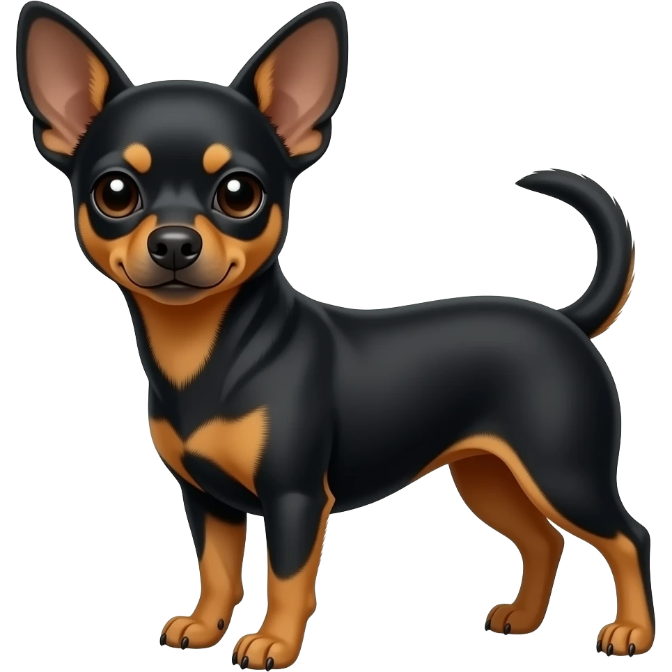 Jakru russce mélanger chihuahua Mélanger pinscher lady  noire marron et brun emoji