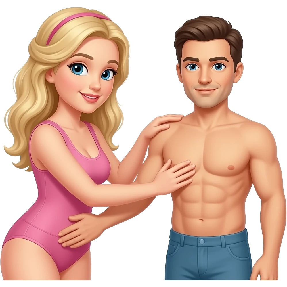 A woman massages full body of a man In bedroom emoji