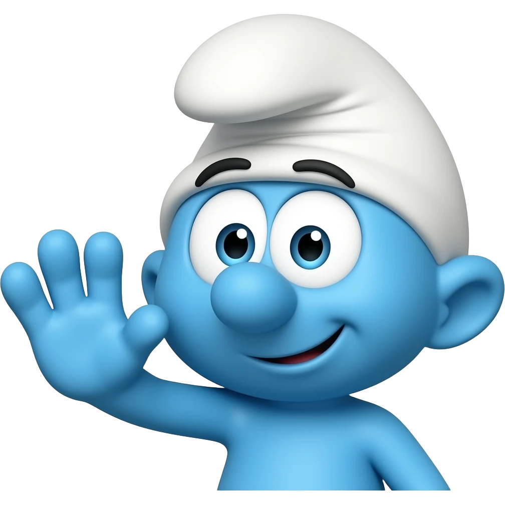 smurf waving emoji