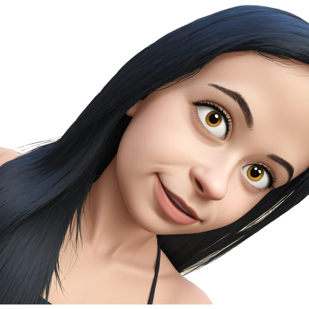 girl with black hair outdoors emoji