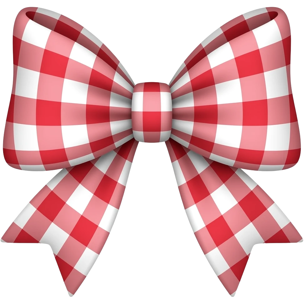 RED AND WHITE CHECKERED BOW emoji