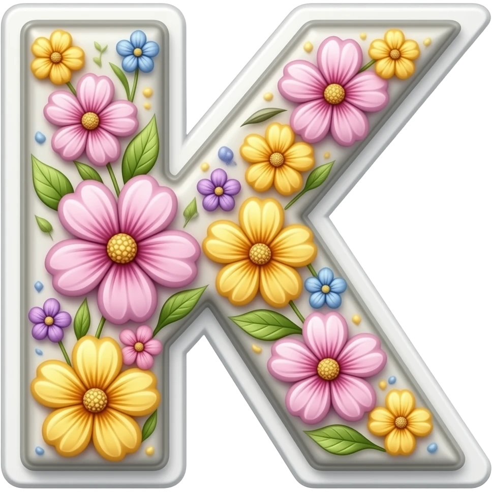 shiny floral all letters in alphabet emoji