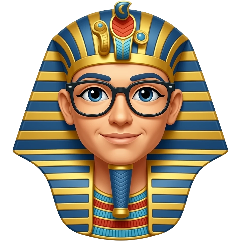 Pharaoh with eyeglasses emoji