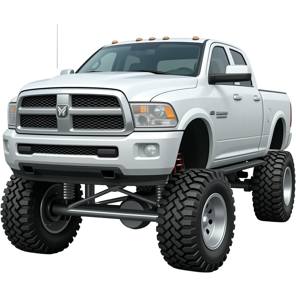 White ram 2500 Cummins off-road front corner side view emoji