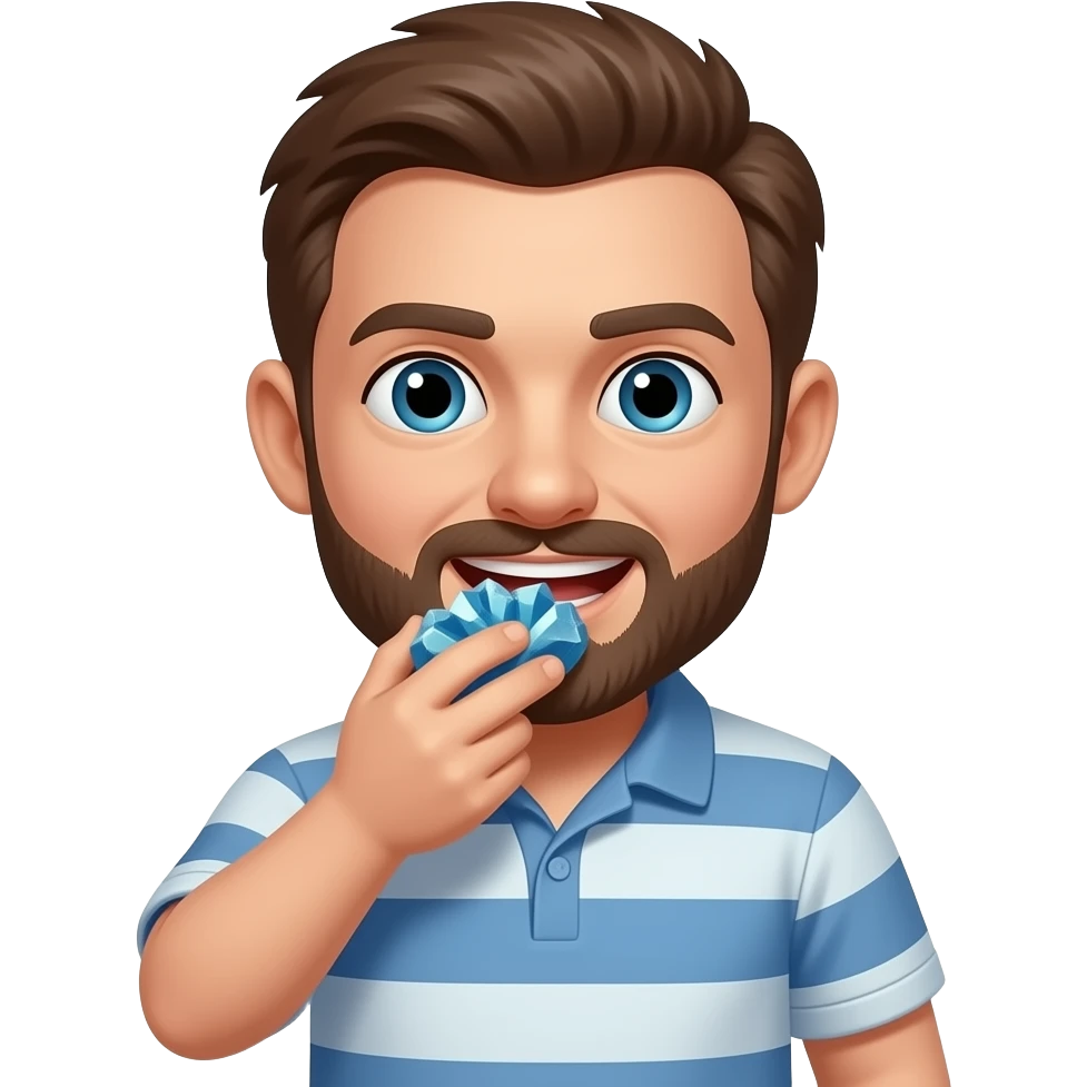 Max eats geode emoji