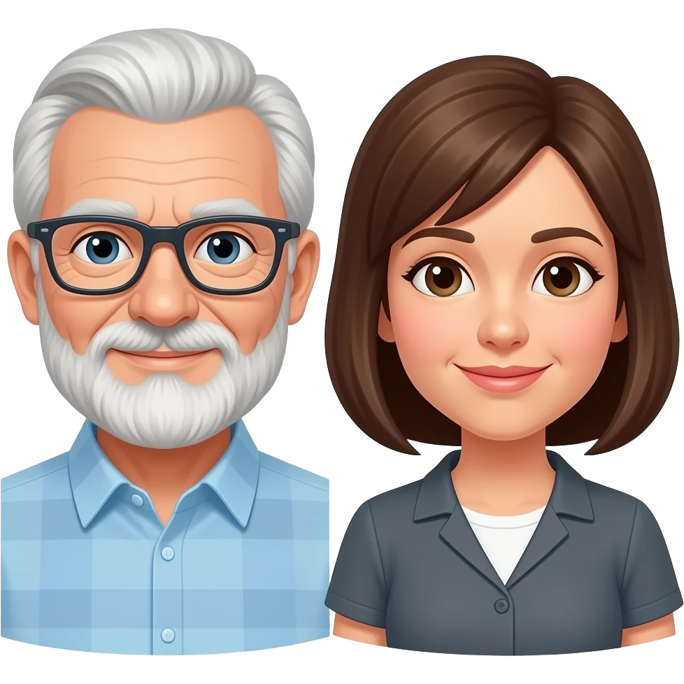 Emoji of an Older man  with middle aged women e emoji
