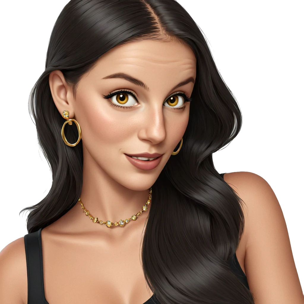 smiling girl with jewelry emoji