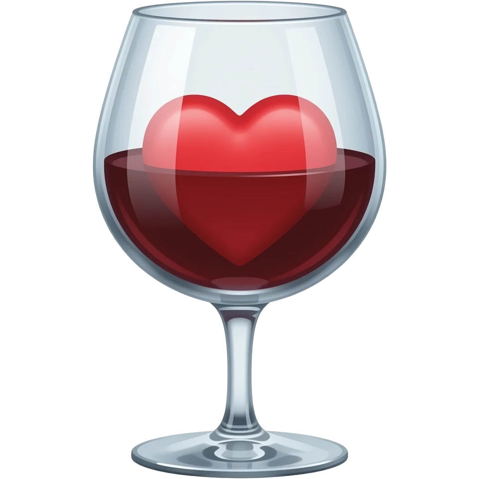 Give wine shade heart emoji emoji