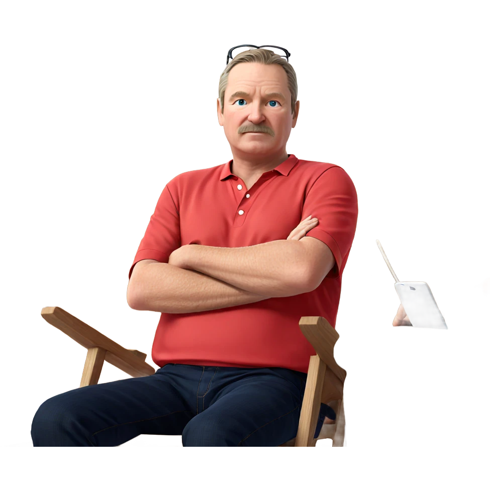 mature man in red shirt emoji