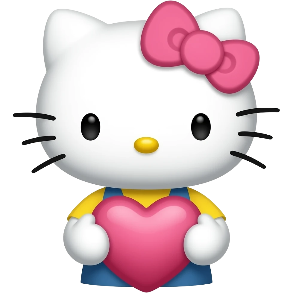 hello kitty holding a heart emoji