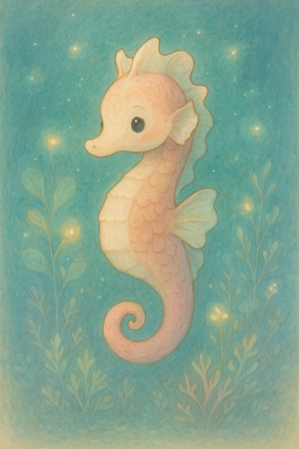 soft and whimsical seahorse emoji