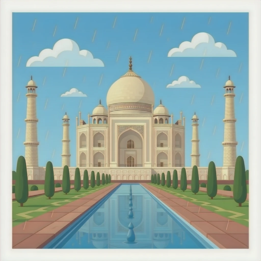 Raining tajmahal emoji
