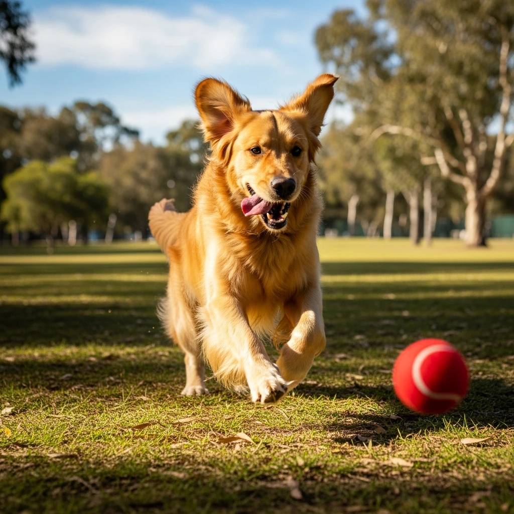 happy dog running after ball emoji