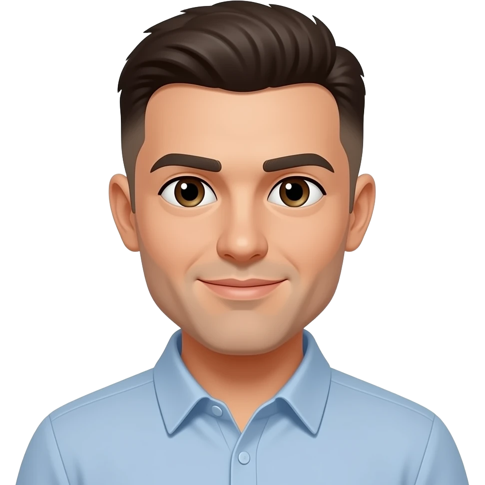 homem de cabelo raspado mas com cabelo curto no top emoji