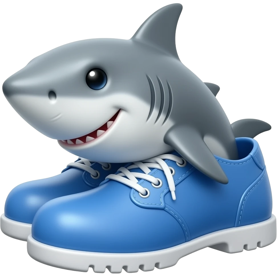 Tiburón con zapatos azules emoji