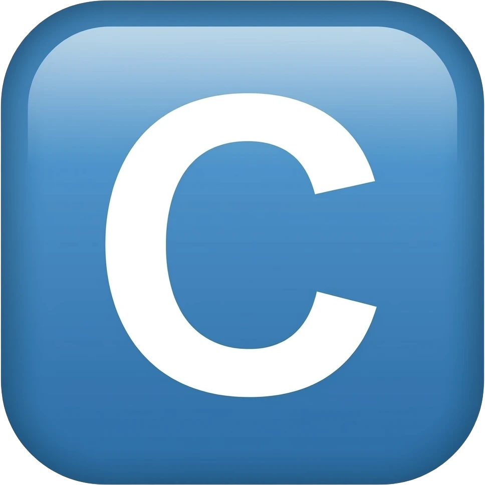 Letter C in blue square emoji
