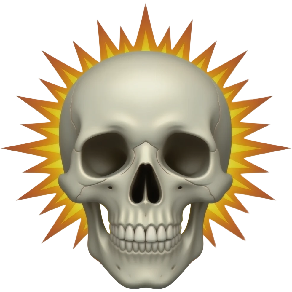 Skeleton blasting head emoji