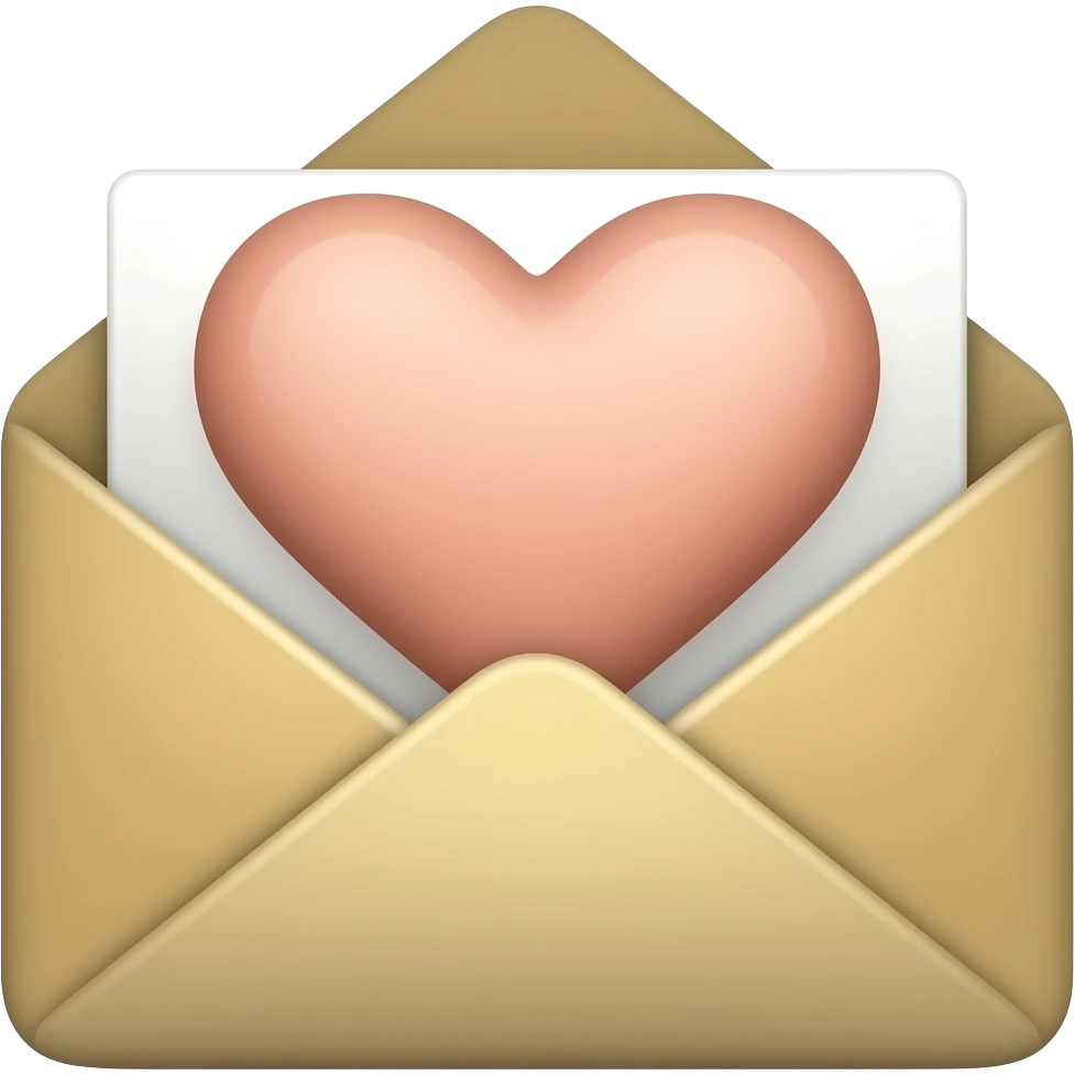 mail icon with a heart marketing beige emoji