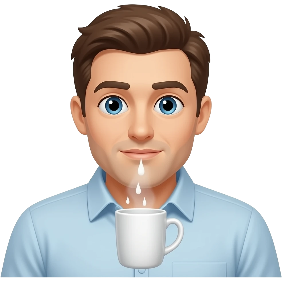 A guy peeing in a cup emoji
