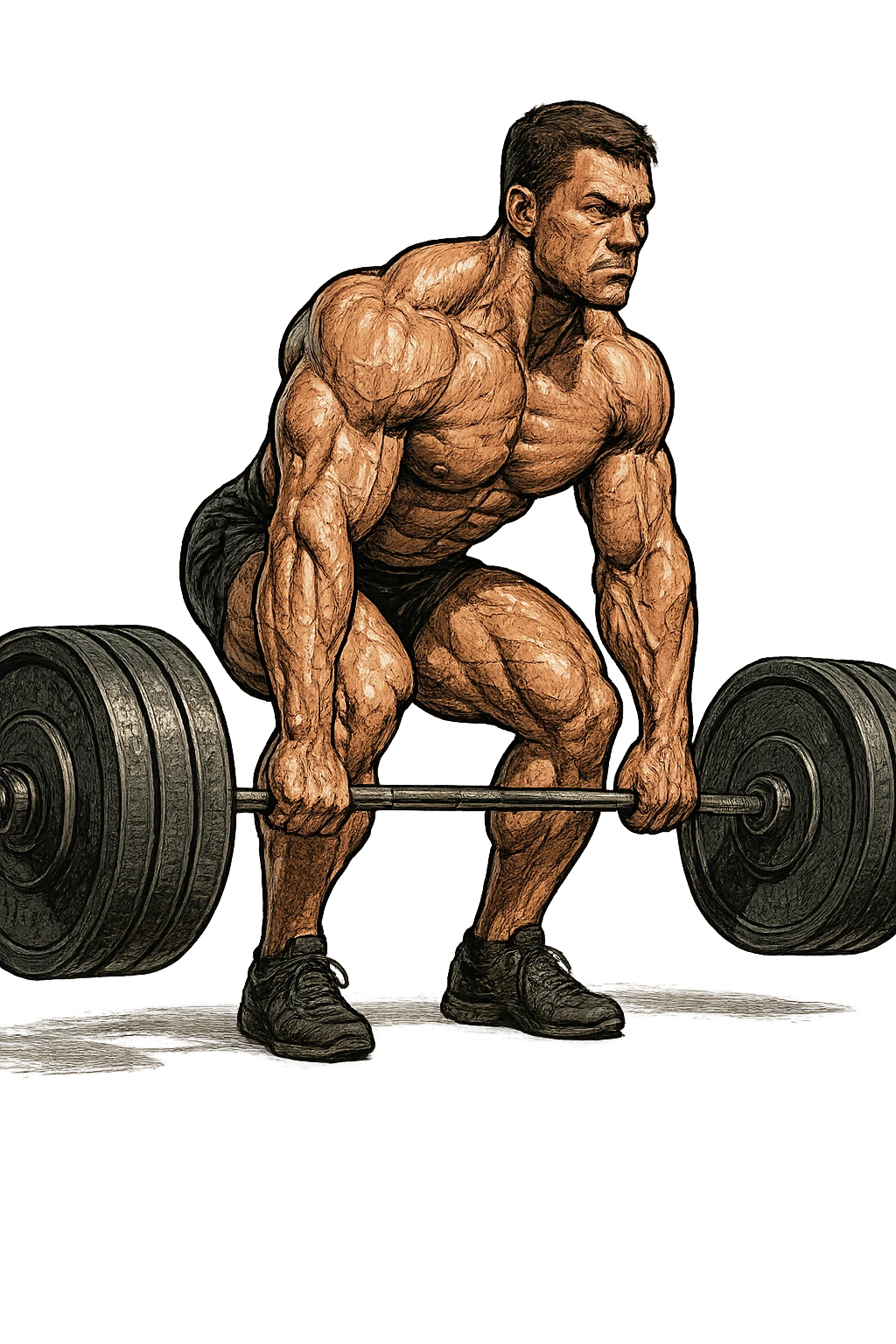 bodybuilder che fa stacco con bilanciere emoji