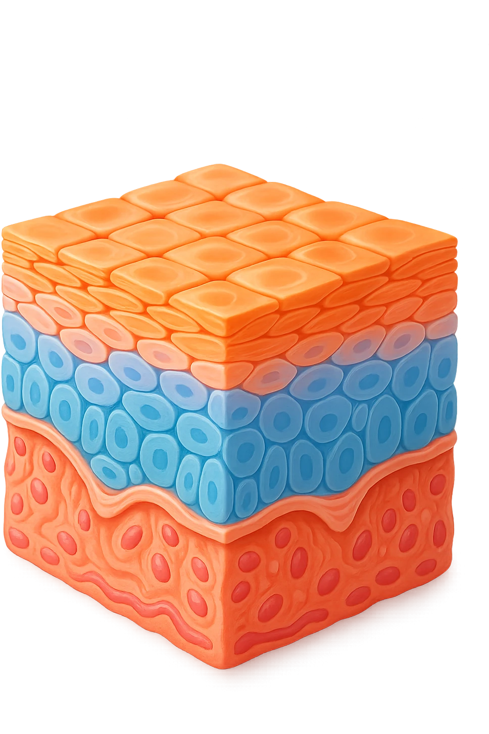 tessuto porzione di epidermide umana in salute 3d emoji