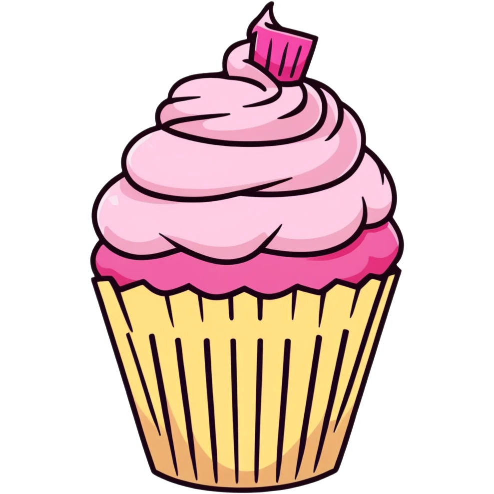 cupcake with pink icing emoji