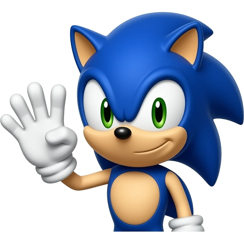 Sonic waving hand emoji