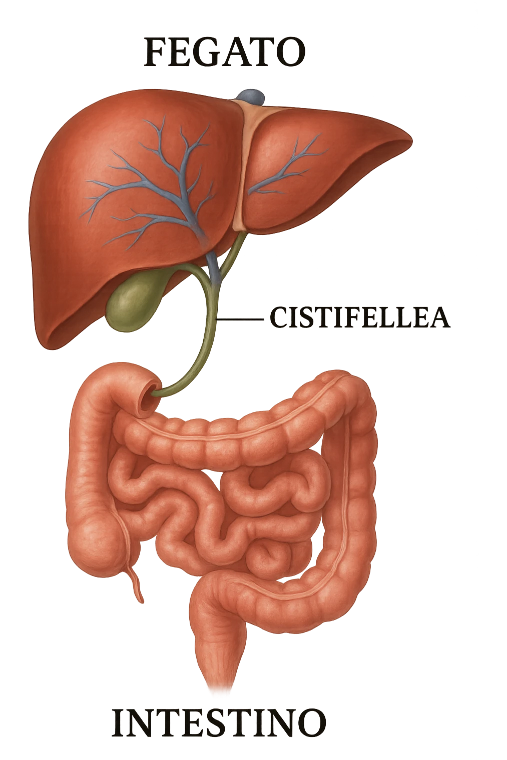 Connessione, fegato , intestino e cistifellea emoji