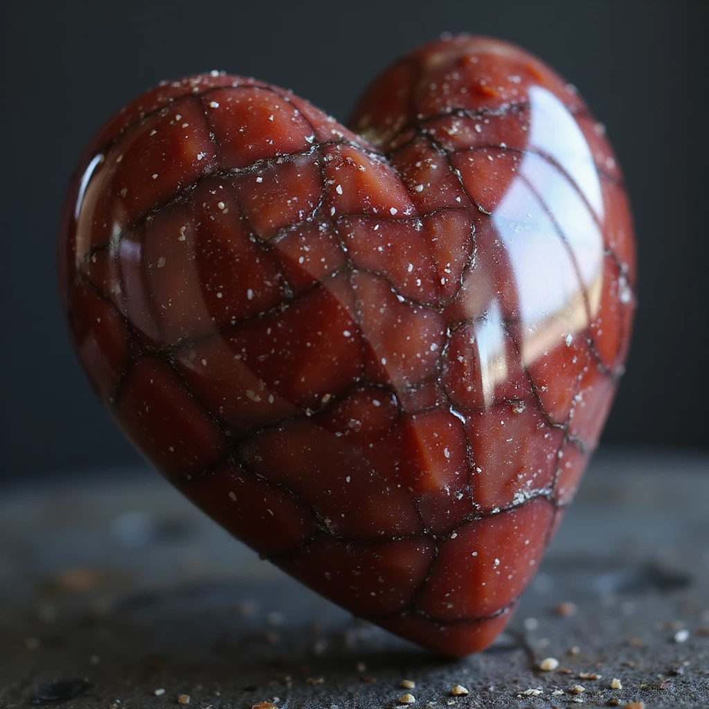photorealistic onyx heart with sparkles and glossy finish emoji