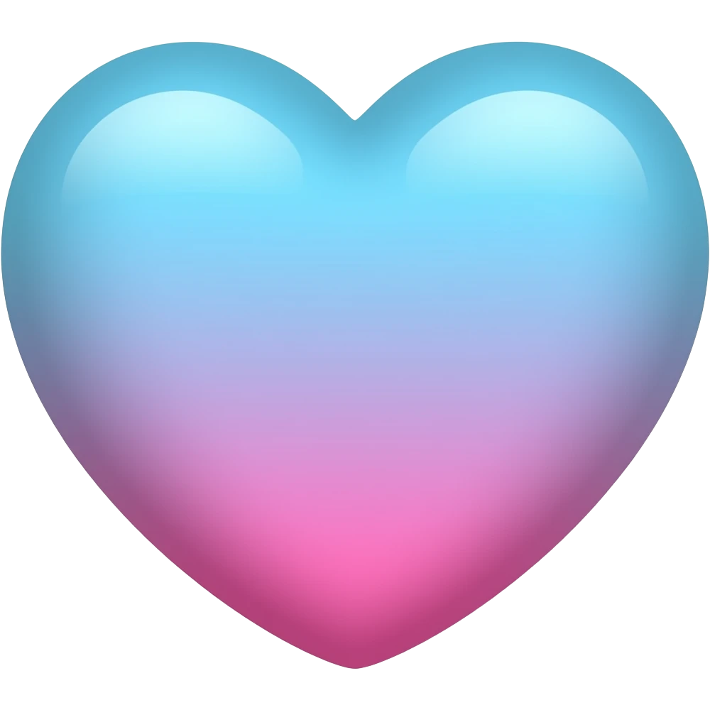 blue and pink ombre heart emoji