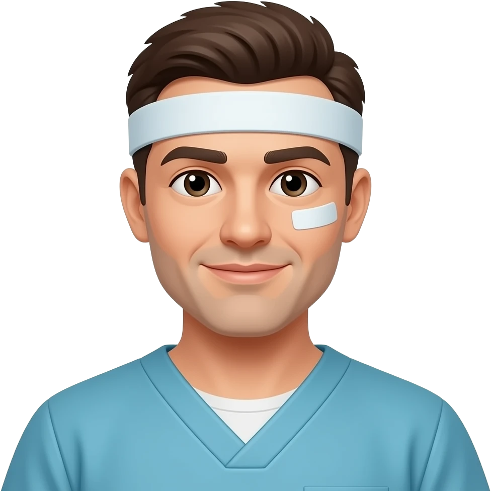 Man recovering from outpatient procedure emoji