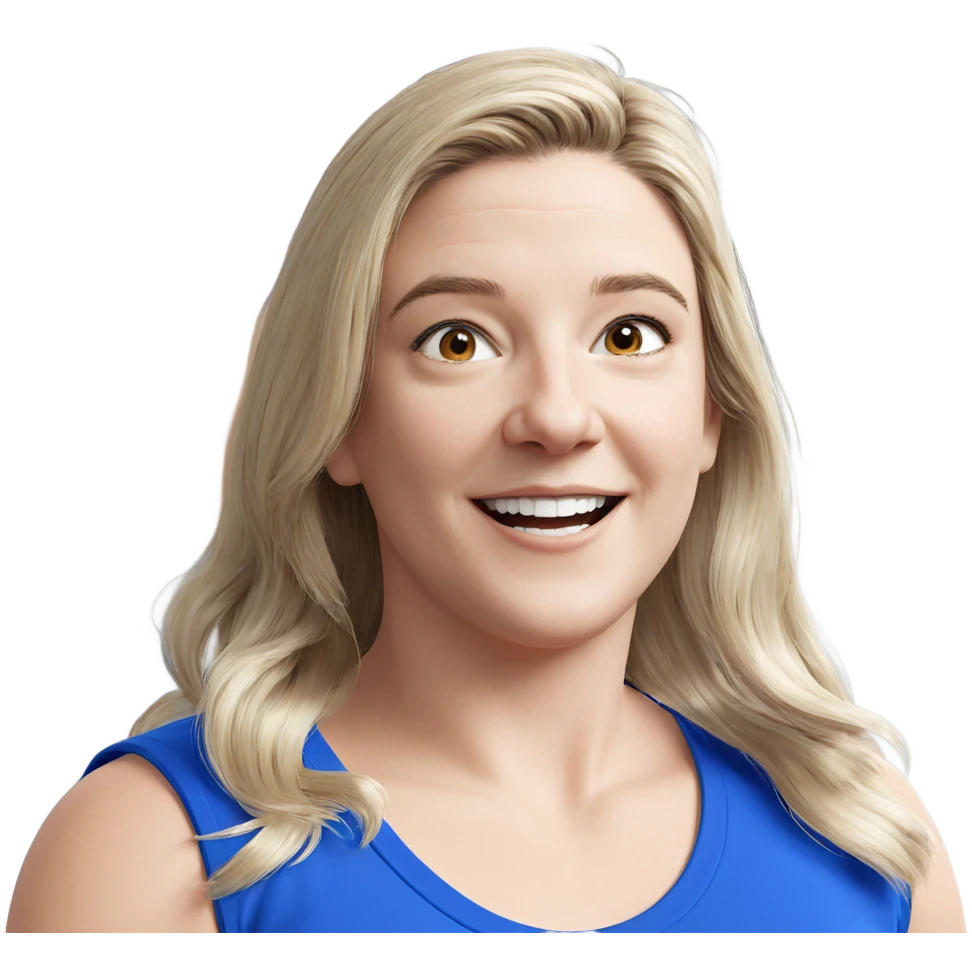 smiling girl in blue shirt emoji