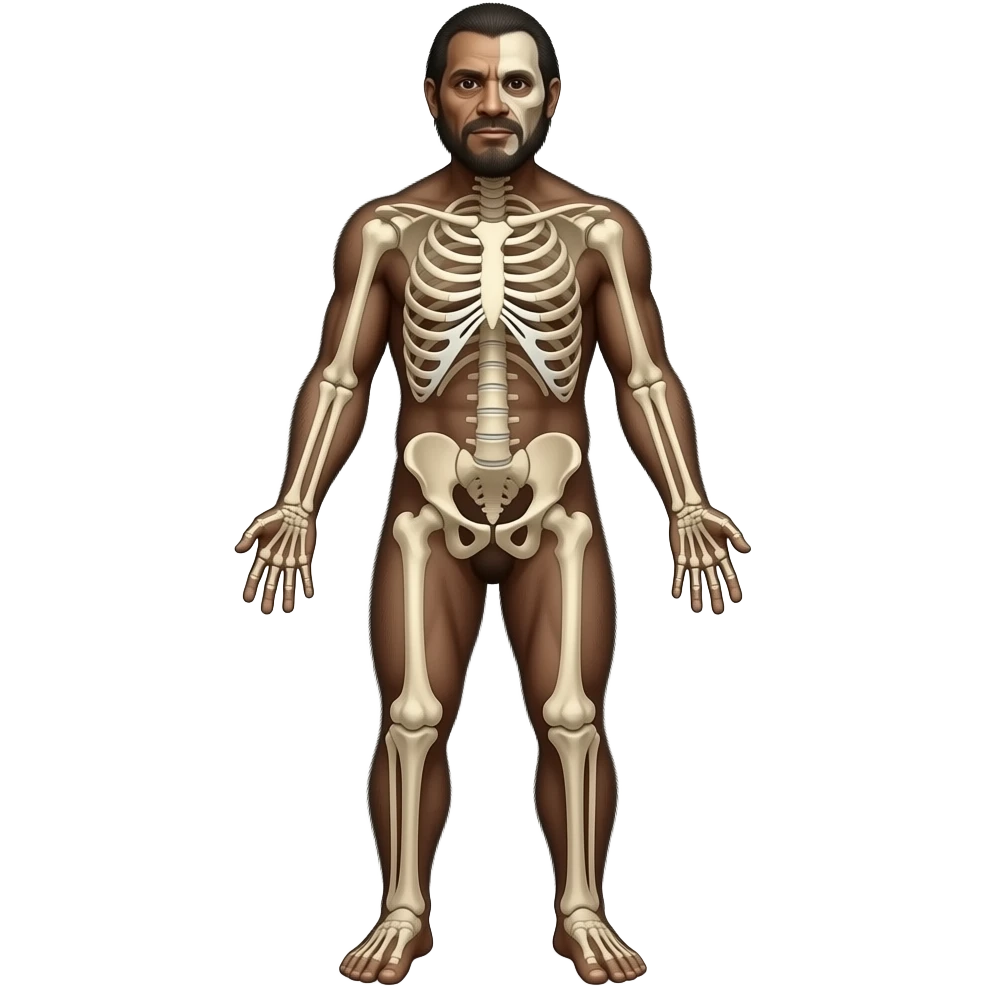 Homo heidelbergensis full body without bones including every part emoji