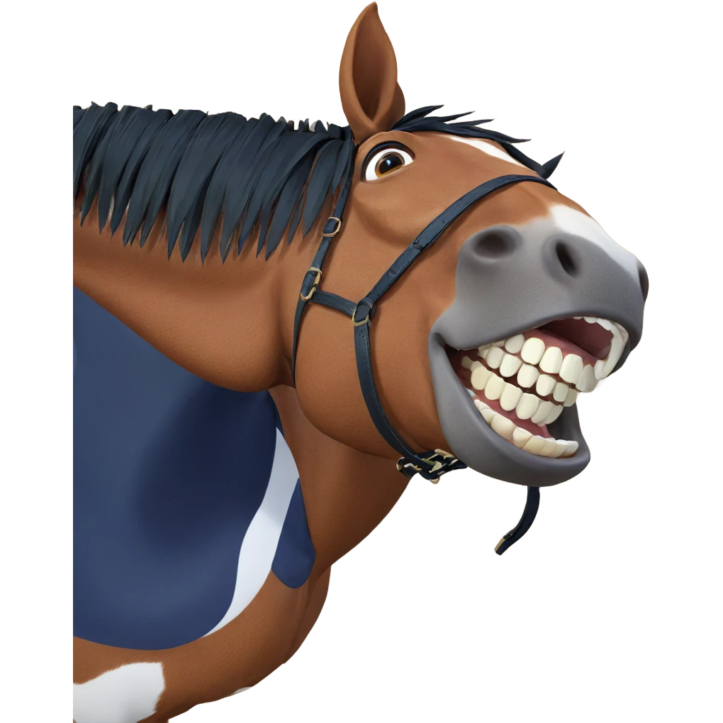 horse showing off its teeth emoji