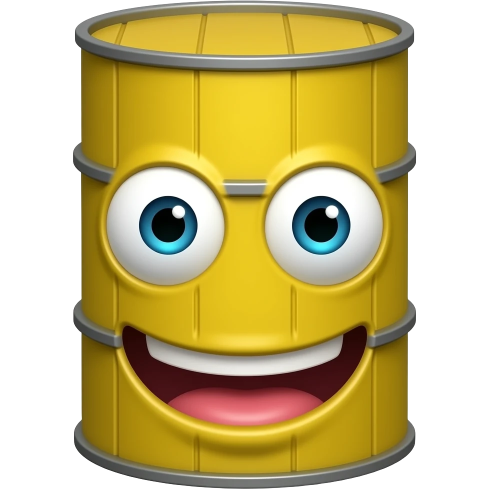 A freaky yellow barrel emoji
