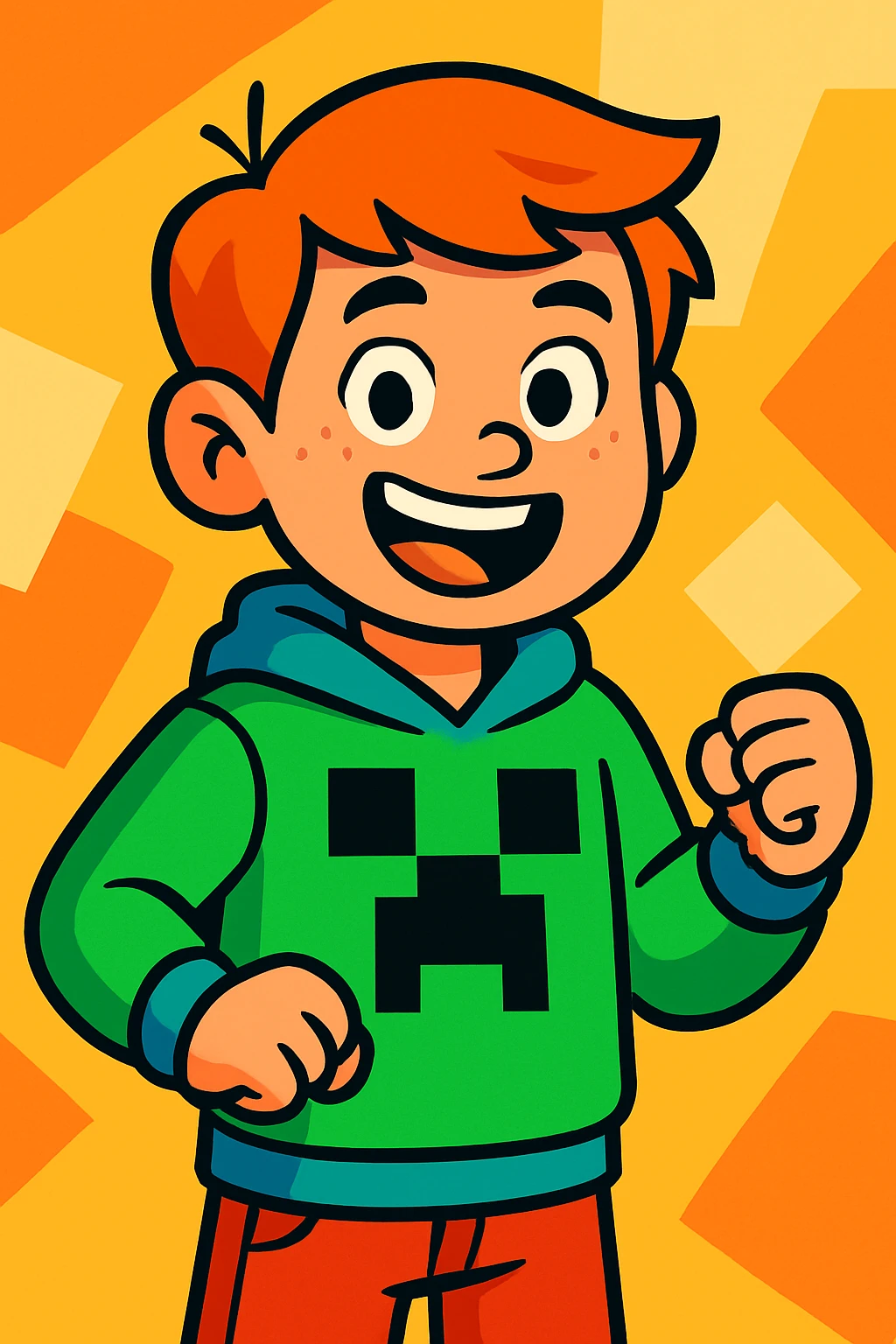 Change the jumper to green, keep vibrant cartoon style emoji