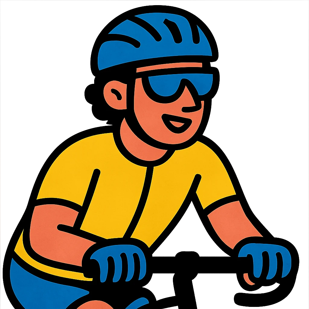 yellow cycling jersey, cartoon style, bold lines emoji