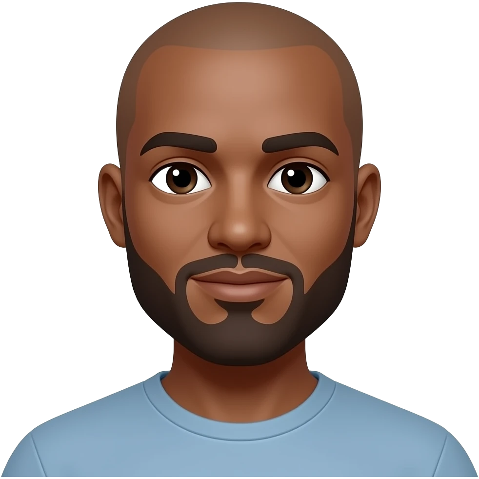 Brown skin Bald man with beard emoji